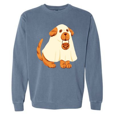 Trick Or Treat Dog Cute Halloween Garment-Dyed Sweatshirt