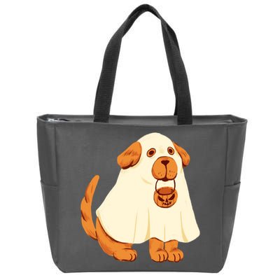 Trick Or Treat Dog Cute Halloween Zip Tote Bag