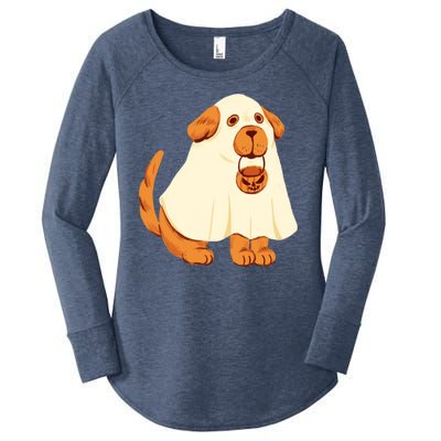 Trick Or Treat Dog Cute Halloween Women's Perfect Tri Tunic Long Sleeve Shirt