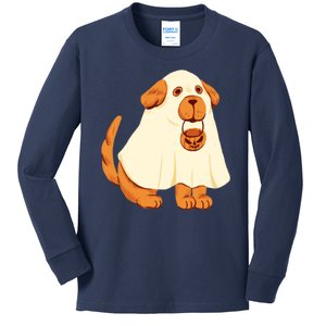 Trick Or Treat Dog Cute Halloween Kids Long Sleeve Shirt