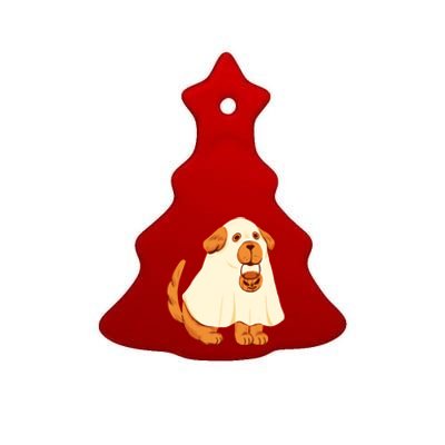 Trick Or Treat Dog Cute Halloween Ceramic Tree Ornament