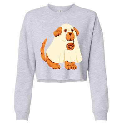 Trick Or Treat Dog Cute Halloween Cropped Pullover Crew