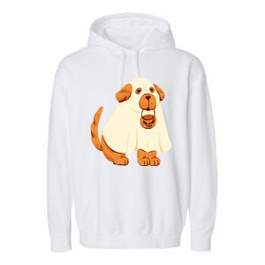 Trick Or Treat Dog Cute Halloween Garment-Dyed Fleece Hoodie