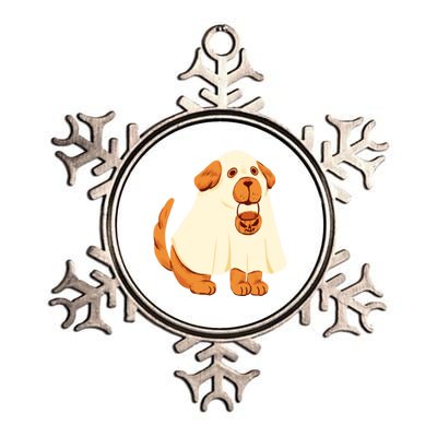 Trick Or Treat Dog Cute Halloween Metallic Star Ornament