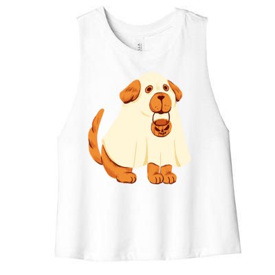 Trick Or Treat Dog Cute Halloween Women's Racerback Cropped Tank