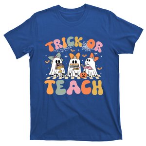 Trick Or Teach Halloween Spooky Ghost Funny Teacher Retro Great Gift T-Shirt