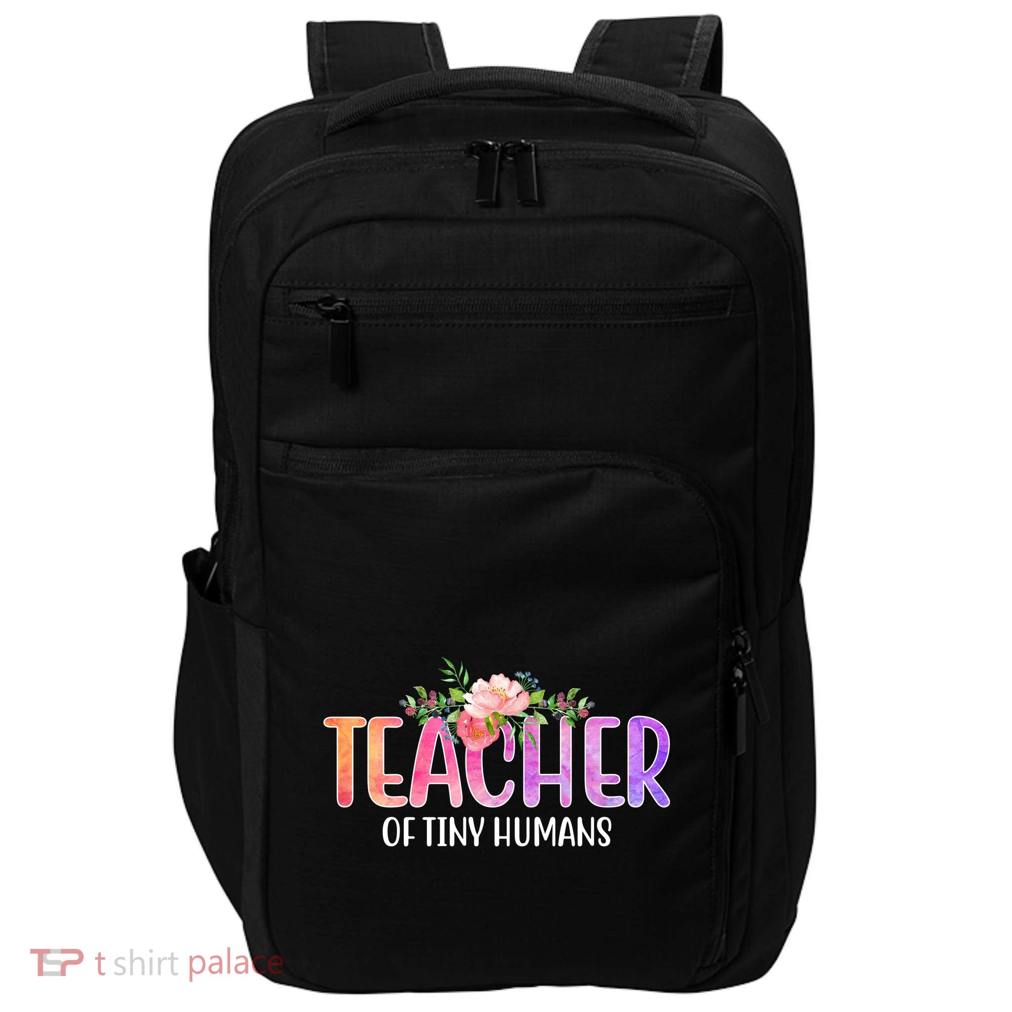 Teacher Of Tiny Humans Floral Impact Tech Backpack