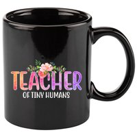 Teacher Of Tiny Humans Floral 11oz C Handle Ceramic Mug