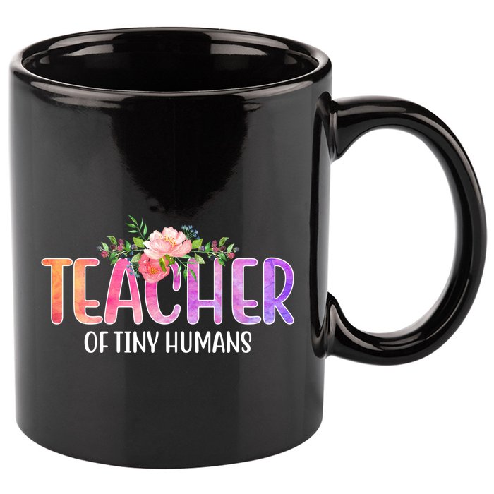 Teacher Of Tiny Humans Floral 11oz C Handle Ceramic Mug