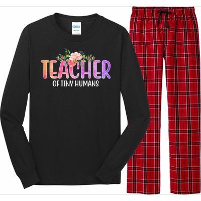 Teacher Of Tiny Humans Floral Long Sleeve Pajama Set