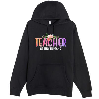 Teacher Of Tiny Humans Floral Premium Pullover Hoodie
