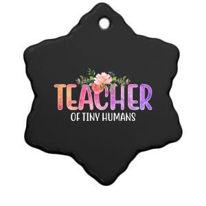 Teacher Of Tiny Humans Floral Ceramic Star Ornament