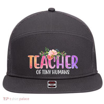 Teacher Of Tiny Humans Floral 7 Panel Mesh Trucker Snapback Hat