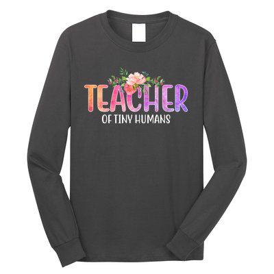 Teacher Of Tiny Humans Floral Long Sleeve Shirt