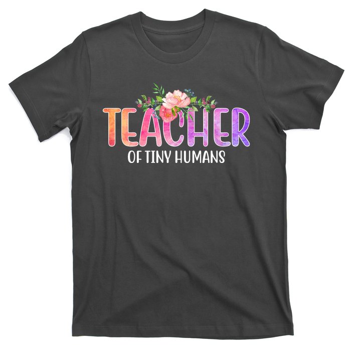 Teacher Of Tiny Humans Floral T-Shirt