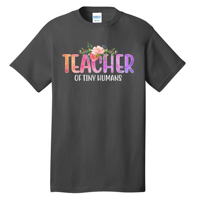 Teacher Of Tiny Humans Floral Tall T-Shirt