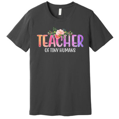 Teacher Of Tiny Humans Floral Premium T-Shirt