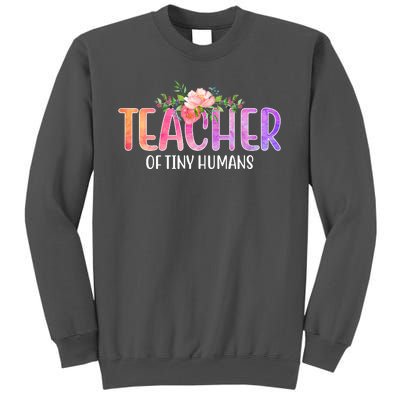 Teacher Of Tiny Humans Floral Tall Sweatshirt