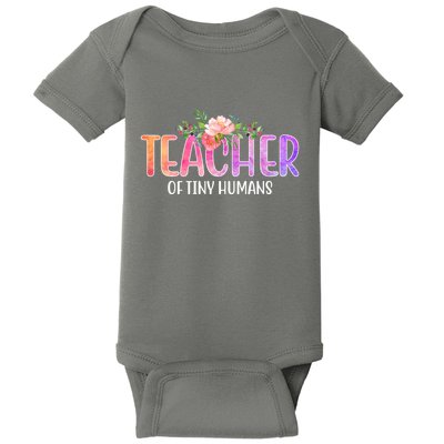 Teacher Of Tiny Humans Floral Baby Bodysuit