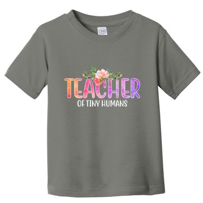 Teacher Of Tiny Humans Floral Toddler T-Shirt
