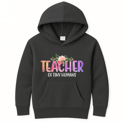 Teacher Of Tiny Humans Floral Kids Hoodie