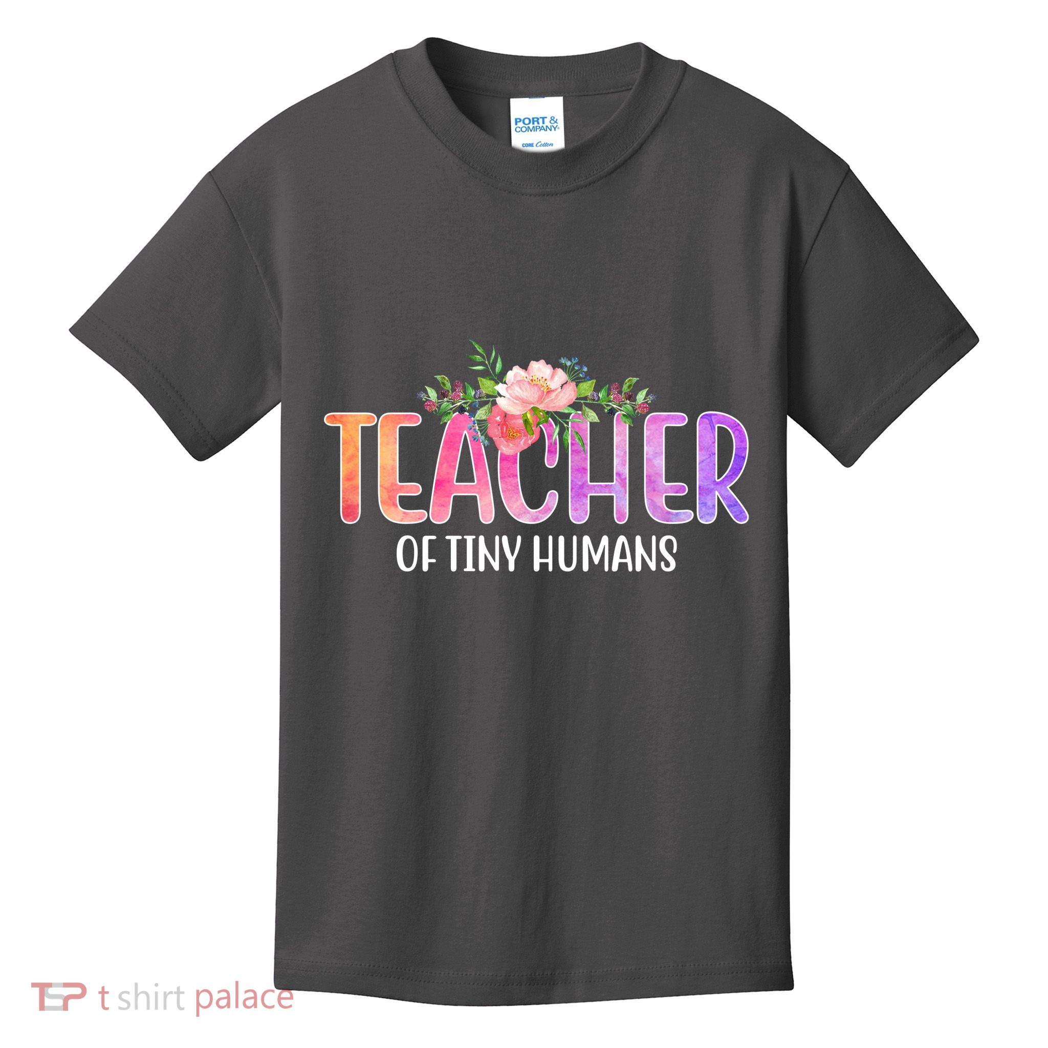 Teacher Of Tiny Humans Floral Kids T-Shirt