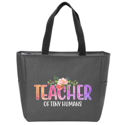 Teacher Of Tiny Humans Floral Zip Tote Bag
