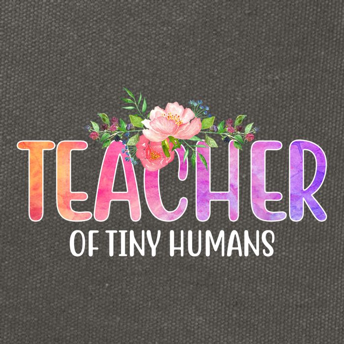 Teacher Of Tiny Humans Floral Cotton Canvas Backpack