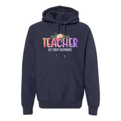 Teacher Of Tiny Humans Floral Premium Hoodie