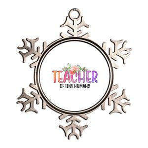 Teacher Of Tiny Humans Floral Metallic Star Ornament