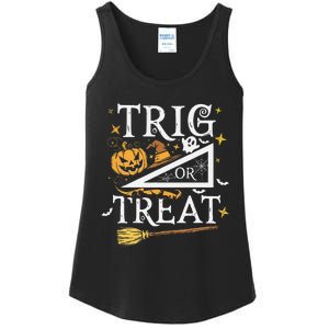 Trig Or Treat Halloween Math Students Teachers Fun Ladies Essential Tank