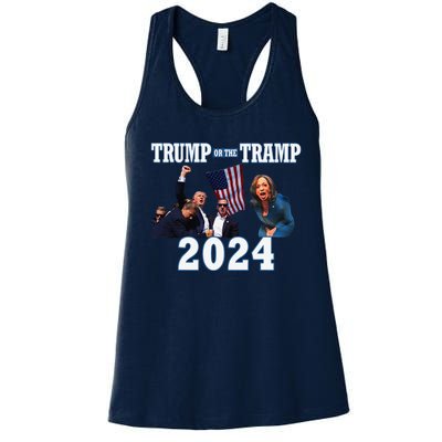 Trump Or The Tramp 2024 Vote For Trump Trump Vance 2024 Women's Racerback Tank