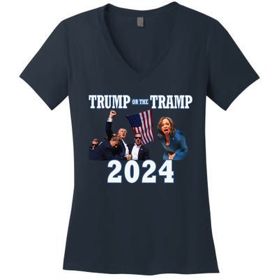 Trump Or The Tramp 2024 Vote For Trump Trump Vance 2024 Women's V-Neck T-Shirt