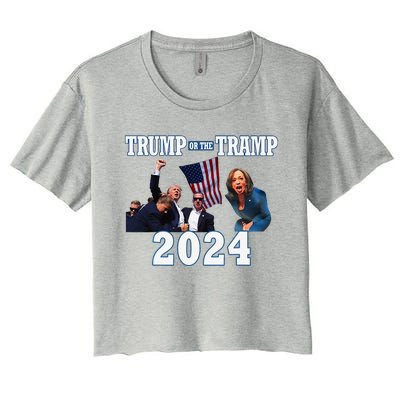 Trump Or The Tramp 2024 Vote For Trump Trump Vance 2024 Women's Crop Top Tee