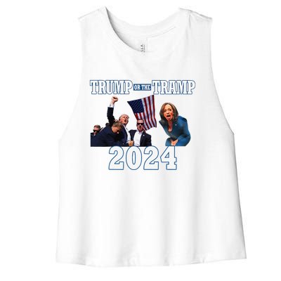 Trump Or The Tramp 2024 Vote For Trump Trump Vance 2024 Women's Racerback Cropped Tank