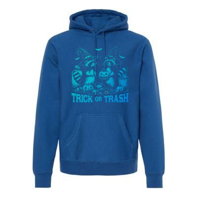 Trick Or Trash Funny Raccoon Halloween Vintage Ghost Costume Gift Premium Hoodie