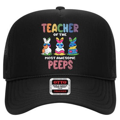 Teacher Of The Most Awesome Easter Bunny Spring High Crown Mesh Back Trucker Hat