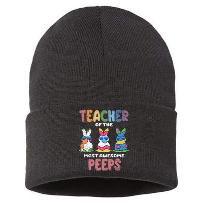 Teacher Of The Most Awesome Easter Bunny Spring Sustainable Knit Beanie