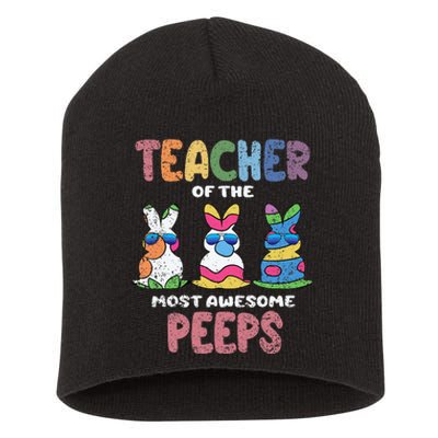 Teacher Of The Most Awesome Easter Bunny Spring Short Acrylic Beanie