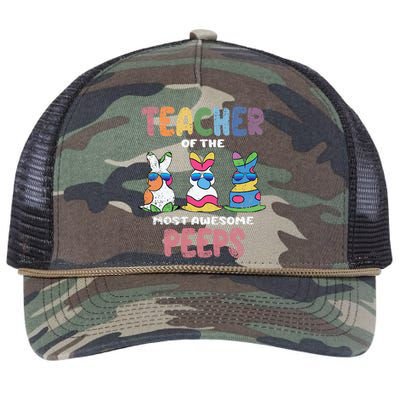 Teacher Of The Most Awesome Easter Bunny Spring Retro Rope Trucker Hat Cap