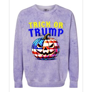 Trick Or Trump Donald Trump 2024 Halloween Pumpkin Colorblast Crewneck Sweatshirt