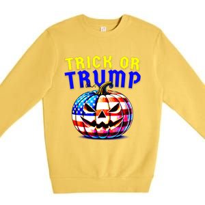 Trick Or Trump Donald Trump 2024 Halloween Pumpkin Premium Crewneck Sweatshirt