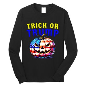 Trick Or Trump Donald Trump 2024 Halloween Pumpkin Long Sleeve Shirt