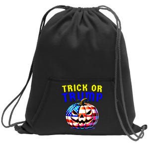 Trick Or Trump Donald Trump 2024 Halloween Pumpkin Sweatshirt Cinch Pack Bag