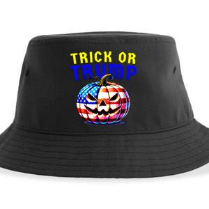 Trick Or Trump Donald Trump 2024 Halloween Pumpkin Sustainable Bucket Hat