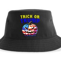 Trick Or Trump Donald Trump 2024 Halloween Pumpkin Sustainable Bucket Hat