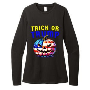 Trick Or Trump Donald Trump 2024 Halloween Pumpkin Womens CVC Long Sleeve Shirt