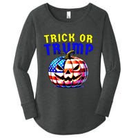 Trick Or Trump Donald Trump 2024 Halloween Pumpkin Women's Perfect Tri Tunic Long Sleeve Shirt