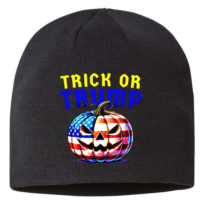 Trick Or Trump Donald Trump 2024 Halloween Pumpkin Sustainable Beanie