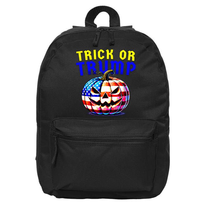 Trick Or Trump Donald Trump 2024 Halloween Pumpkin 16 in Basic Backpack